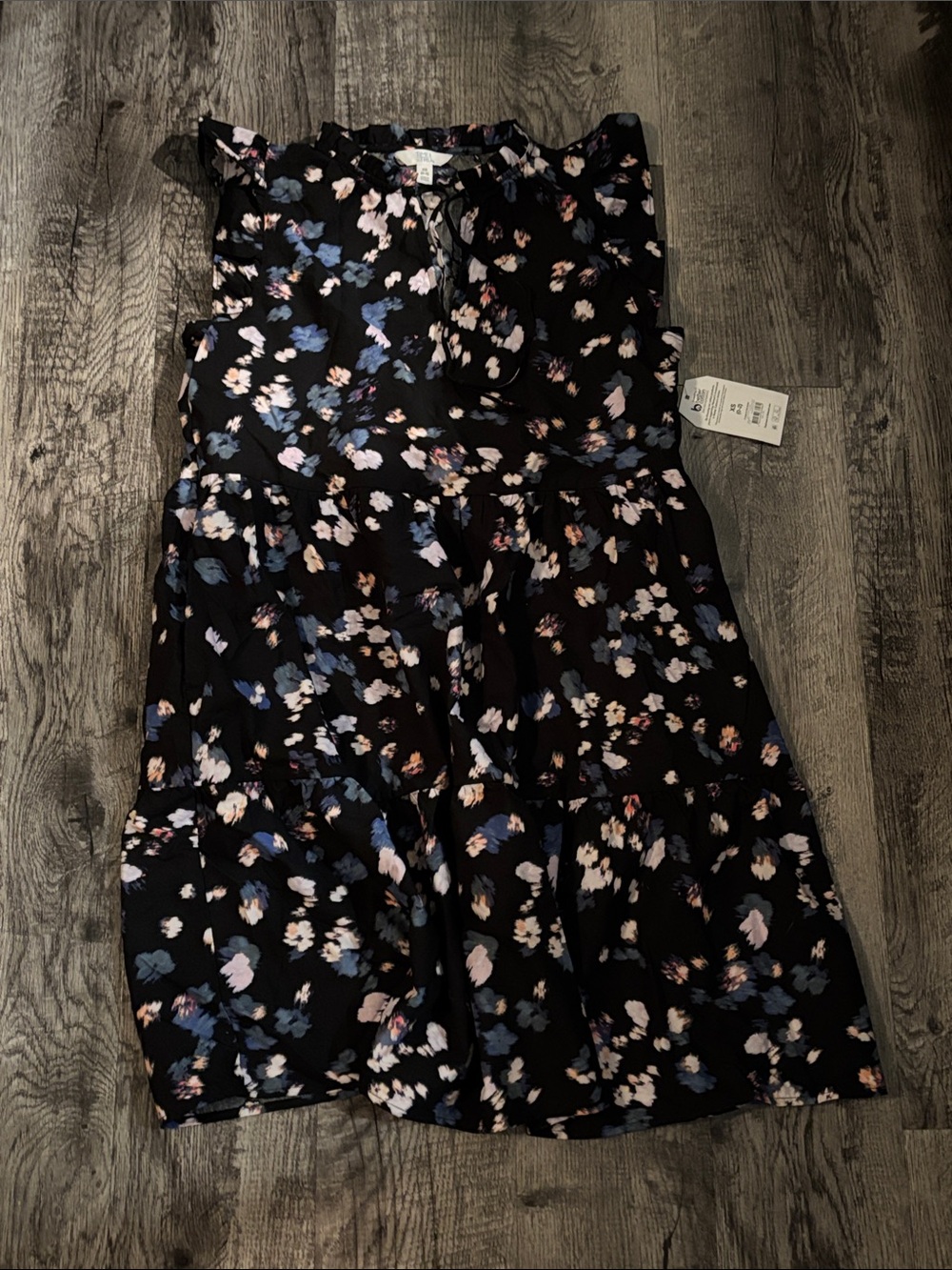 Time and Tru Dress - Black with Floral Pattern - Size XSmall
